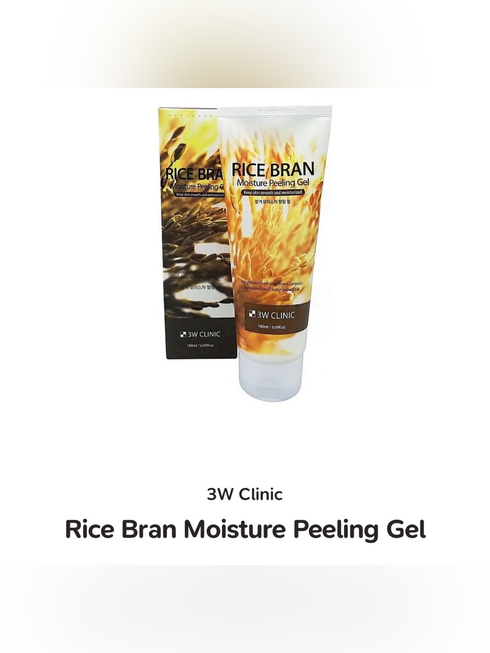 Korea 3W CLINIC Rice Bran Moisture Peeling Gel 180ml Smooth and Refreshing Skin